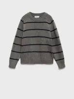 Mango Kids' Sweater Dark Heather Grey In Gris Chiné Foncé