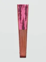 Mango Wooden Fan Fuchsia