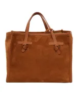 Marcella Gianni Chiarini Leather And Fabric Bag In Brown