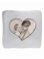 Mariposa Heart Large Square Picture Frame In Silver