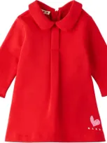 Marni Baby Red French Terry Dress In 0m416