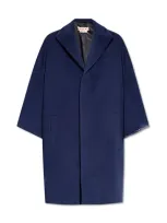 Marni Single Breasted Long Coat In Blau