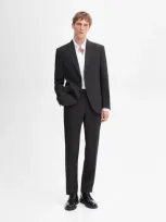 Massimo Dutti Anzugblazer 100 % Wolle Grau In Black