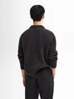 Massimo Dutti Cardigan Wolle Polo-kragen In Black