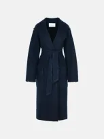 Max Mara 'jene' Dark Blue Cashmere Blend Coat