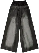 Melitta Baumeister Distressed-finish Wide-leg Jeans In Black