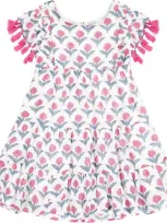 Mer St. Barth Kids'  Sophie Tassel Dress In Pink Flower