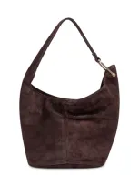 Michael Michael Kors Medium Suede Shoulder Bag In Chocolate