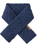 Miki House Kids' Cable-knit Scarf In Blue