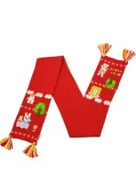 Miki House Kids' Wool-blend Usako Scarf In Red