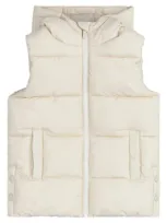 Miles The Label Kids' Birch Hooded Puffer Vest In Beige