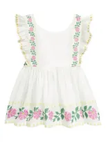 Mini Boden Kids' Bow Back Top In Vanilla Pod Floral