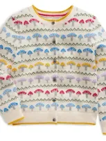 Mini Boden Kids' Edie Toadstool Fair Isle Cardigan In Ecru Toadstool Fair Isle