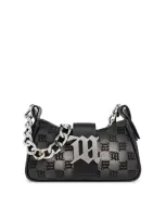 Misbhv Jacquard Monogram Chain Mini Shoulder Bag In Black