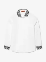 Missoni Kids' Stripe-detailing Cotton Shirt In White