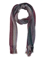 Missoni Chevron Woven Fringed Edge Scarf In Multi