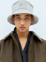 Miu Miu Logo Patch Bucket Hat In Grey