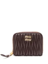 Miu Miu Matelassé Leather Coin Purse In Radica