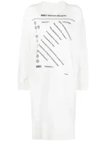 Mm6 Maison Margiela Logo Print Sweatshirt Dress In White