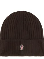 Moncler Beanie In Brown