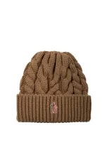 Moncler Grenoble Wool Beanie In Brown