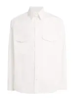 Mordecai Cotton Gabardine Shirt In White