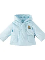 Moschino Baby Teddy Bear Cotton Jacket In Blue