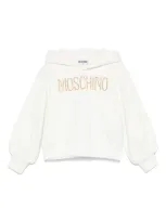 Moschino Kids' Logo-appliqué Hoodie In White