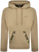 Moschino Logo Tape Hoodie Brown