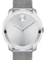 Movado 'bold' Mesh Strap Watch, 44mm In Silver