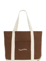 Museum Of Peace And Quiet Wordmark Boat Tote In Brown