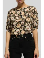 Nation Ltd Luisa Floral Drape Top In Night Floral