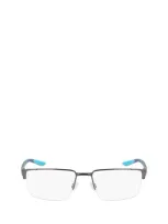 Nike Eyeglasses In Satin Gunmetal / Matte Blue