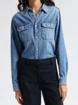 Nili Lotan Nais Denim Shirt In Blue