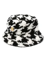 Nina Ricci Houndstooth Bucket Hat In Black  