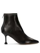 Ninalilou Zippered With Studs Ankle Boots In Black