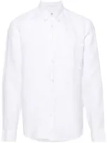 Nn07 Arne Button-down Collar Linen Shirt In White