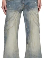 No/faith Studios Blue Wave Jeans In Light Blue