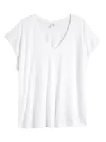 Nordstrom V-neck Pima Cotton Slub T-shirt In White