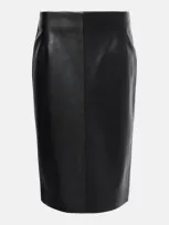 Nour Hammour Lady Leather Midi Skirt In Black