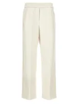 Nude Faux Leather Trousers Pants White