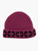 Off-white Arrows Beanie Fuchsia Black In Purple