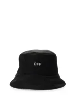 Off-white Bucket Hat With Logo In Black