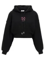 Off-white Mini Arrow Cropped Hoodie In Black