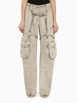 Off-white Off White™ Oversized Cargo Jeans In Burnt Denim In Gray