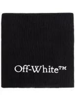 Off-white Wo Logo Bksh Knit Scarf In Black