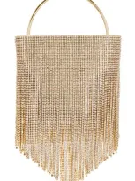 Olga Berg Adina Crystal Fringe Bag In Gold