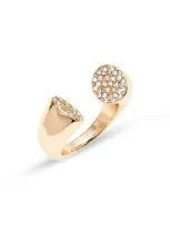 Open Edit Pavé Edge Open Ring In Clear- Gold