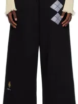 Open Yy Black Argyle Wide Sweatpants