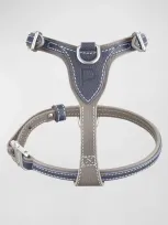 Pagerie Petite Leather Dog Harness In Granite